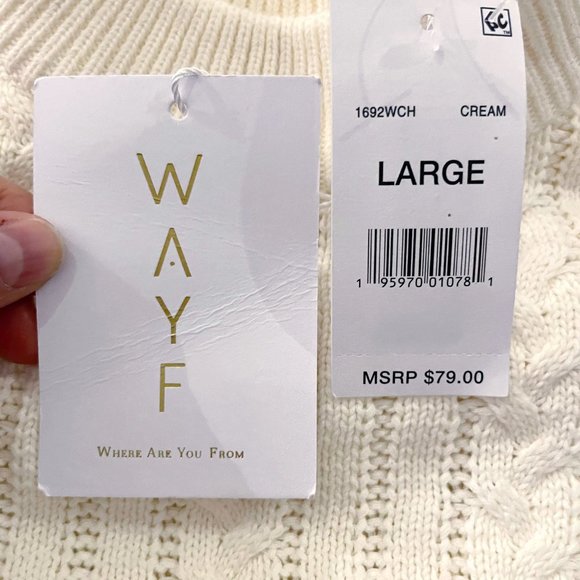 Cableknit Open Back Cotton Sweater Dress - NWT Size L - Picture 13 of 15